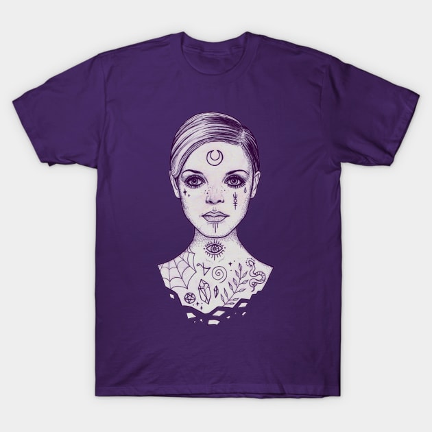 Tattooed Witch Girl T-Shirt by Robyn-Jade